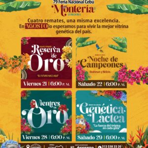 Córdoba se consolida como el centro de la genética bovina tropical con cuatro grandes remates en el marco de la 79° Feria Nacional Cebú